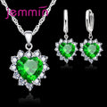 Pink Crystal Heart Jewelry Set