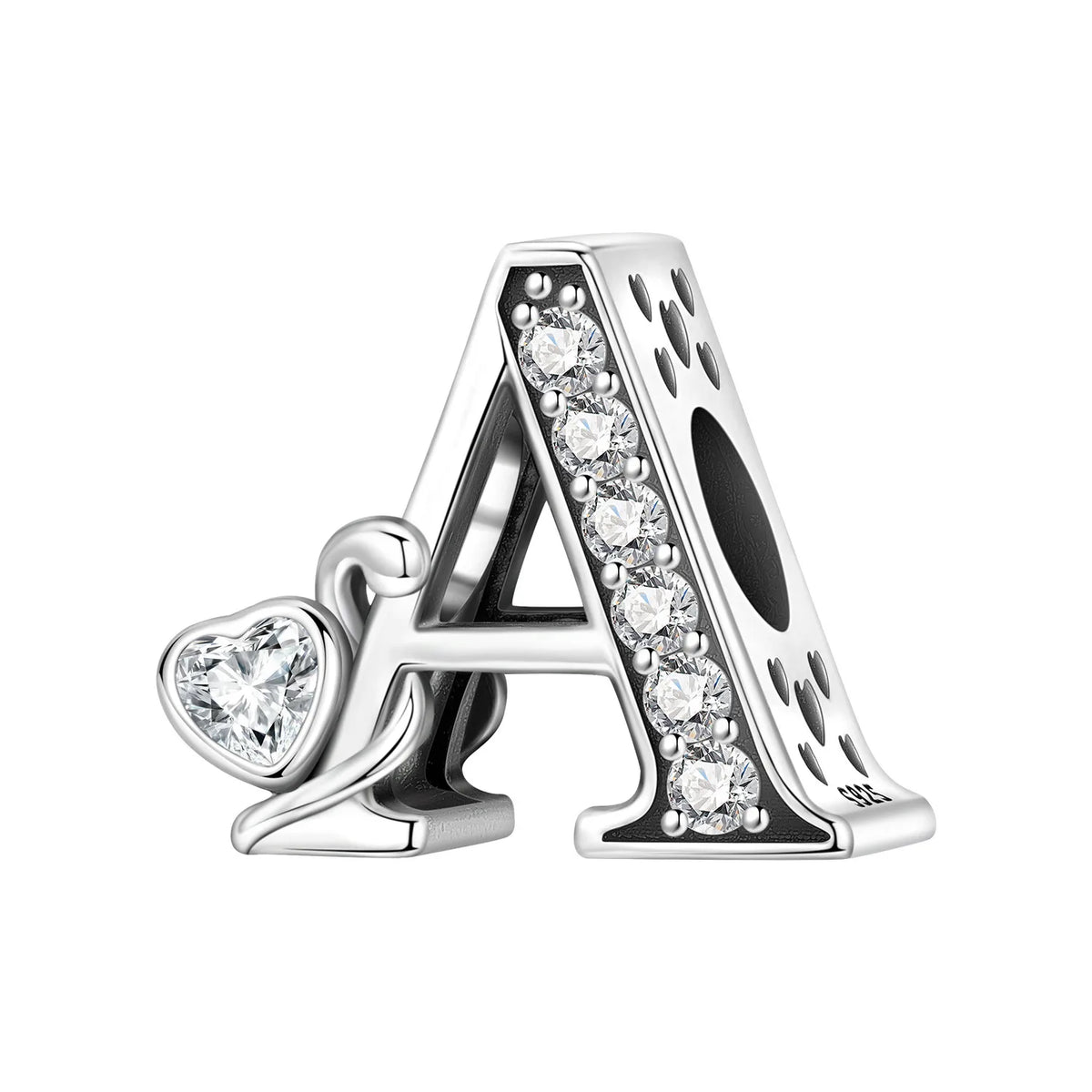 Silver Scroll Alphabet Charm