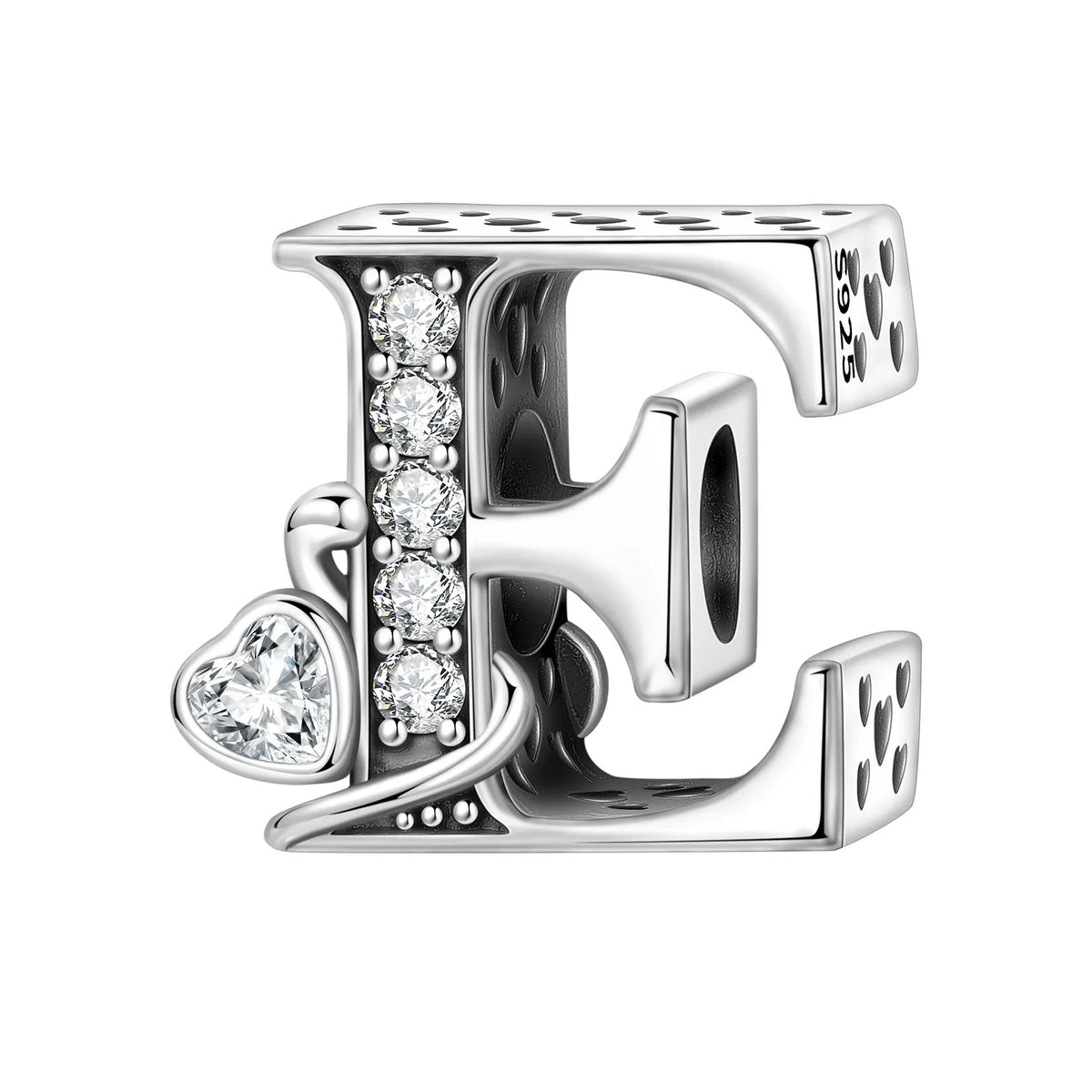 Silver Scroll Alphabet Charm