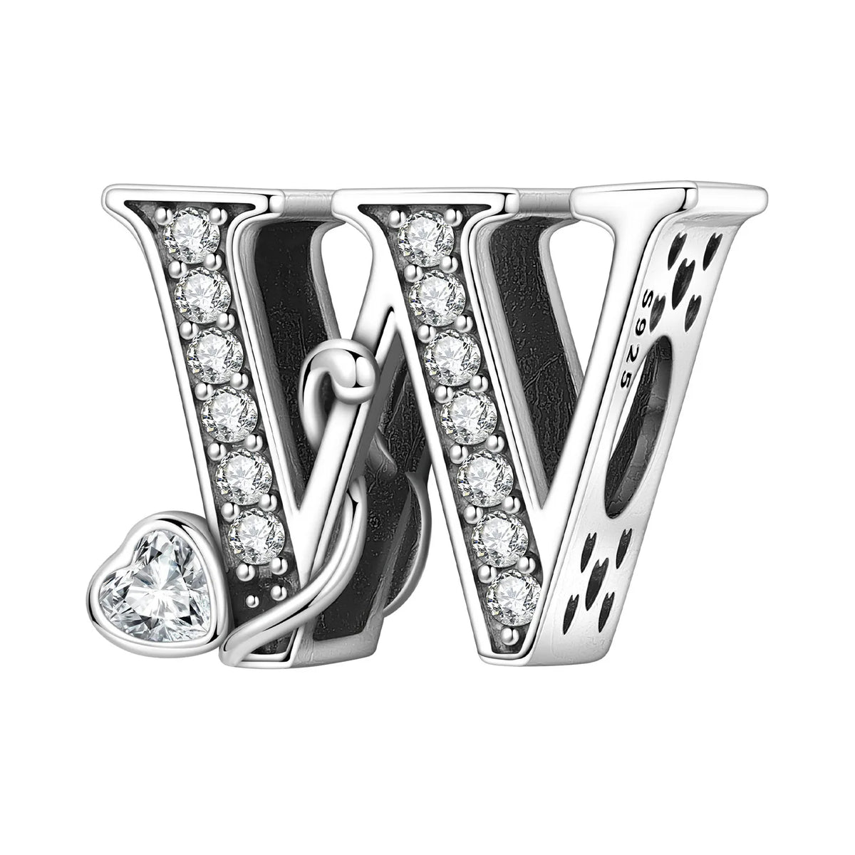 Silver Scroll Alphabet Charm