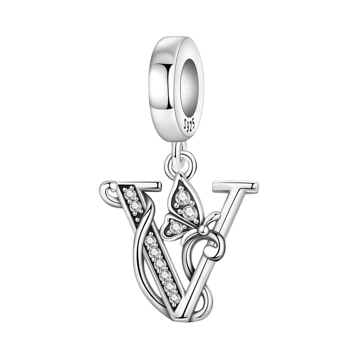 Zircon Letter Dangle Bead
