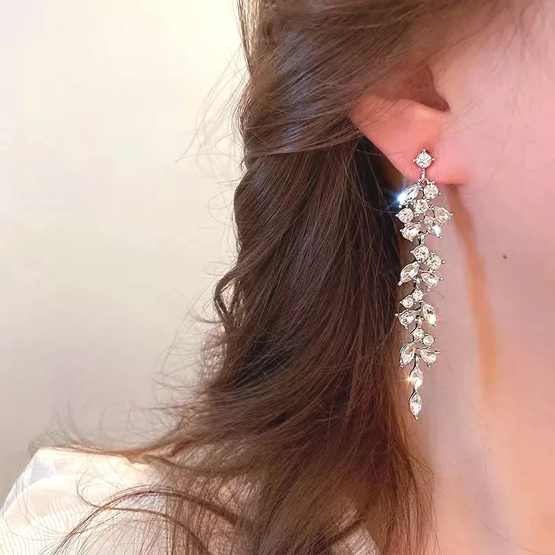 Crystal Vine Drop Earrings