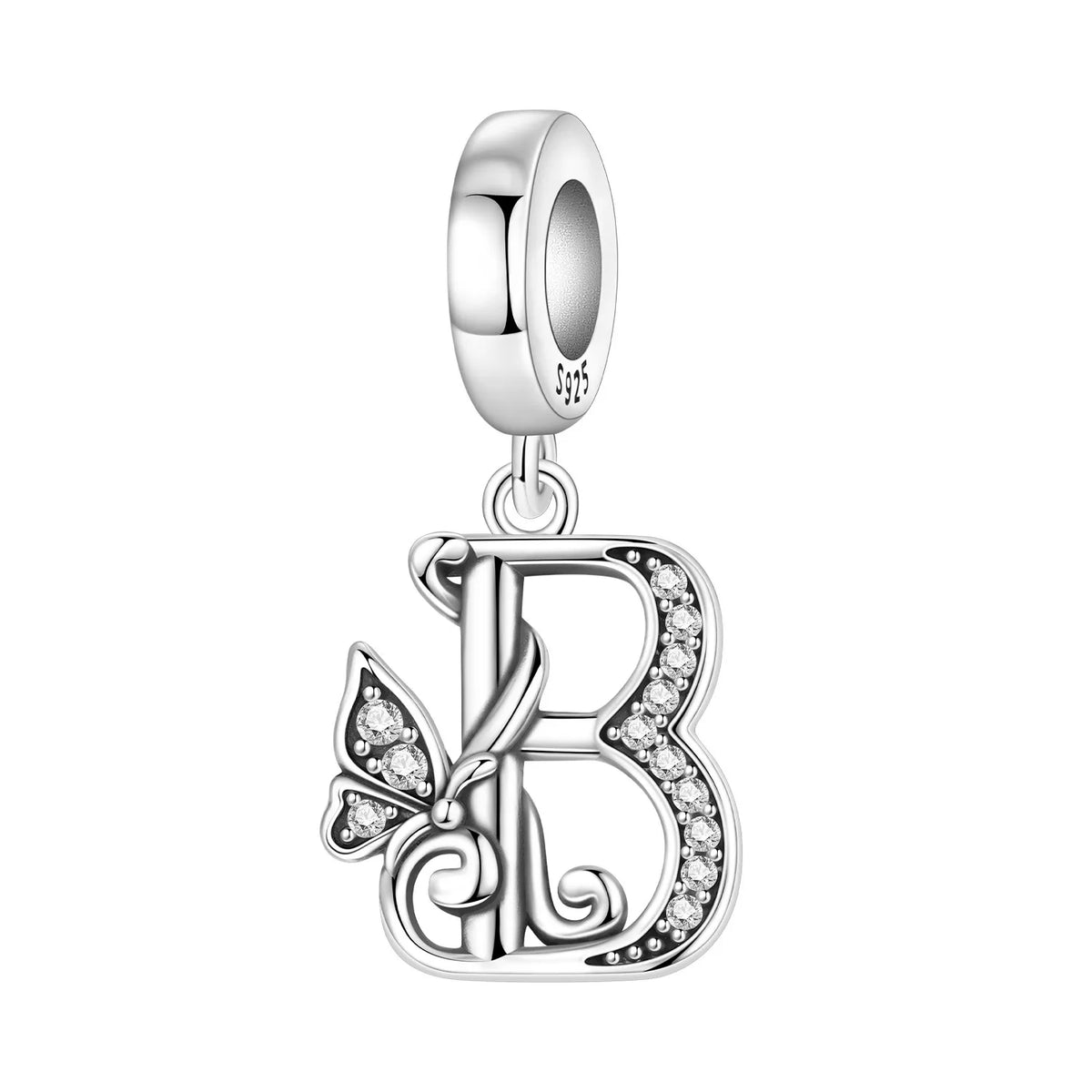 Zircon Letter Dangle Bead