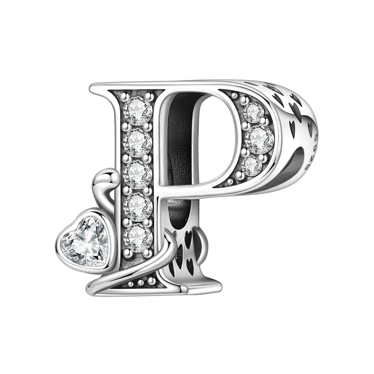 Silver Scroll Alphabet Charm