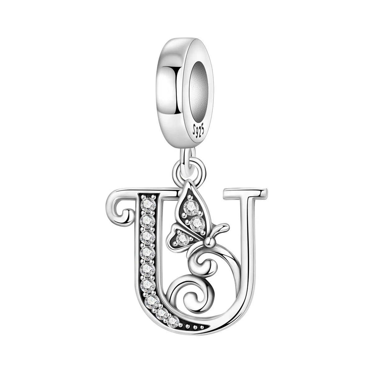 Zircon Letter Dangle Bead
