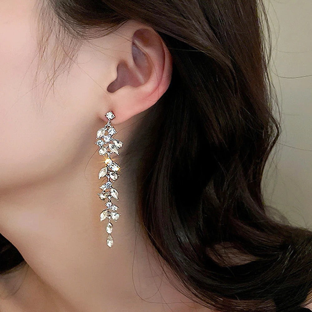 Crystal Vine Drop Earrings