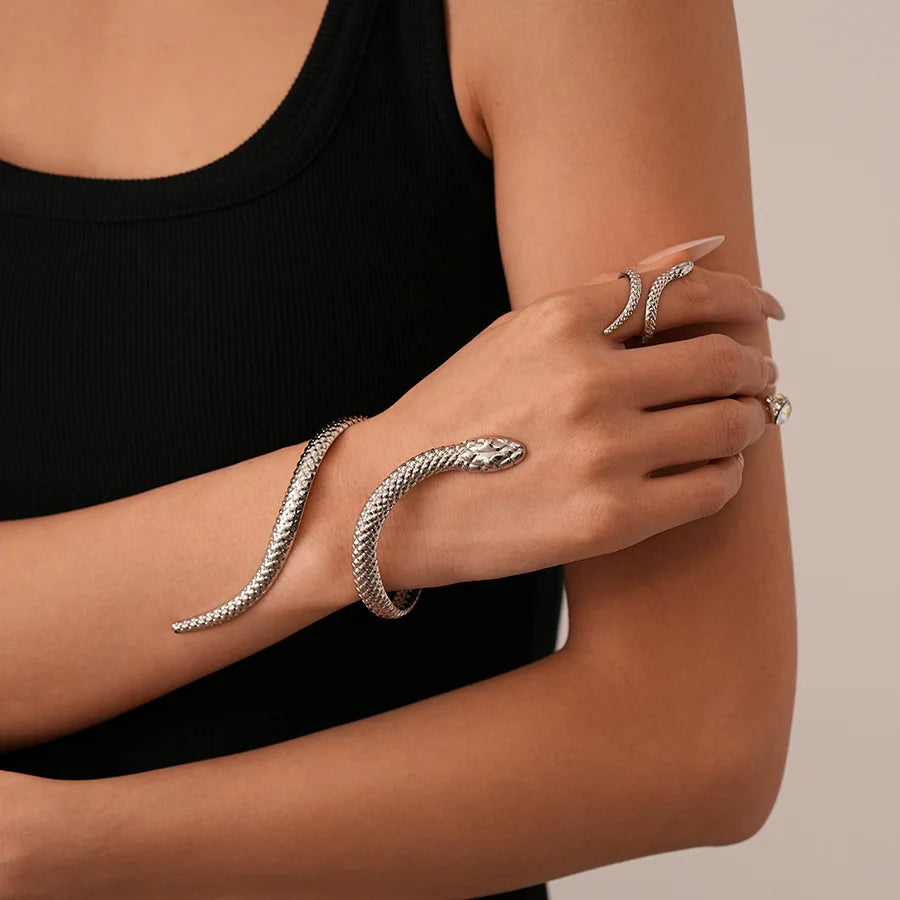 Coiled Serpent Cuff Set