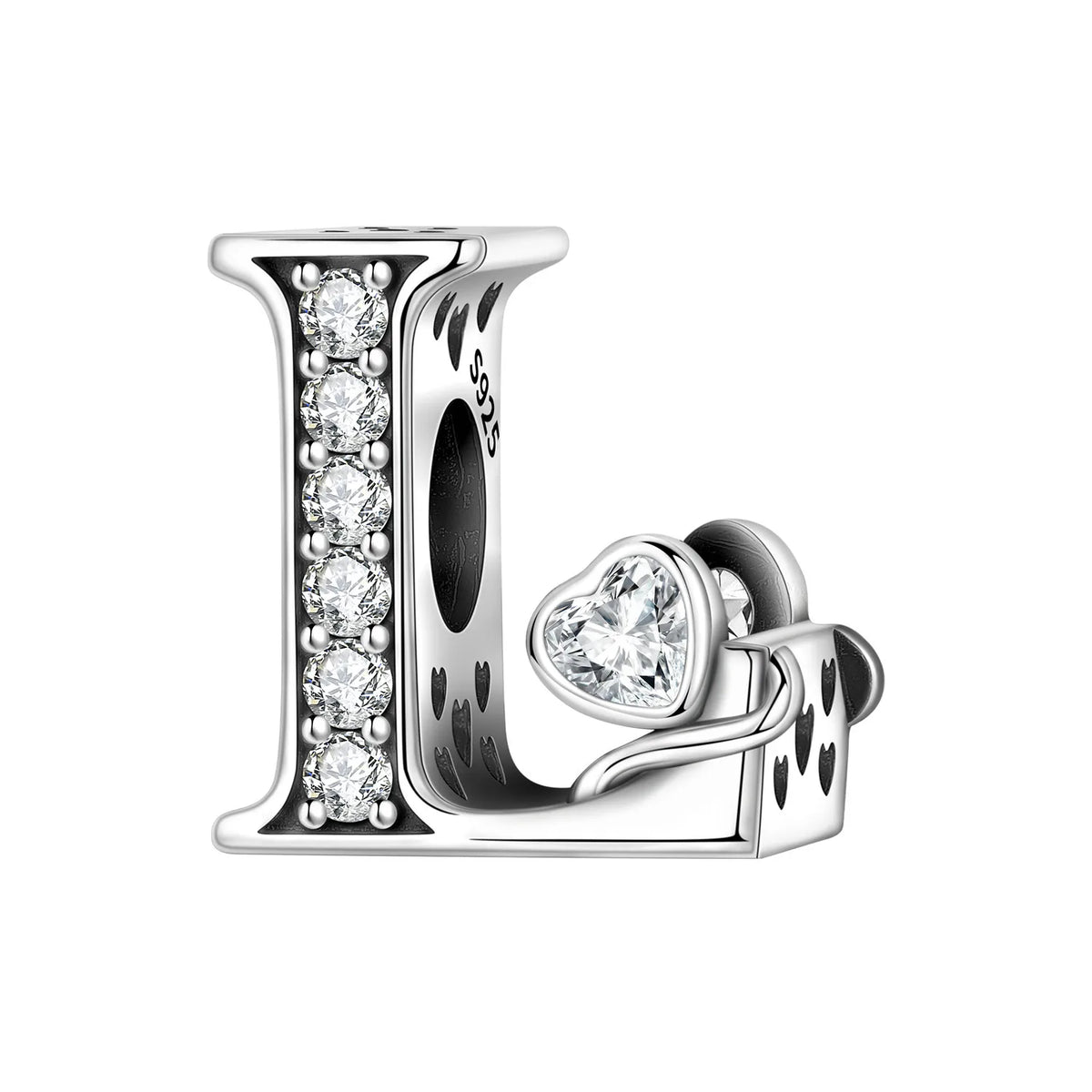 Silver Scroll Alphabet Charm