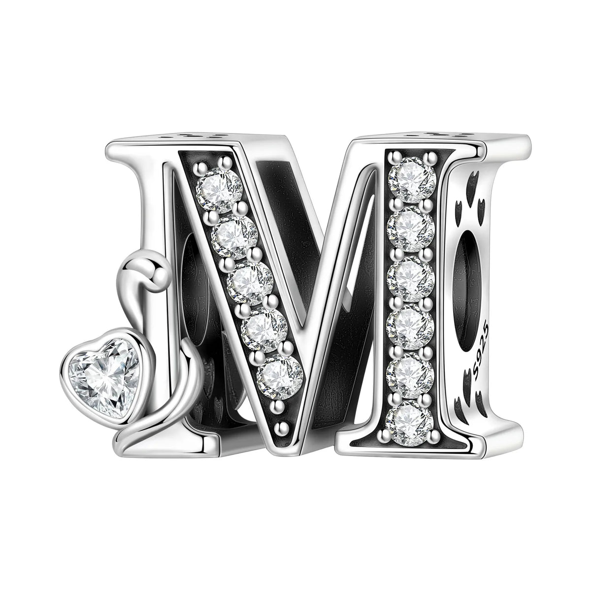 Silver Scroll Alphabet Charm