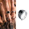 Vintage Black Stone Signet Ring