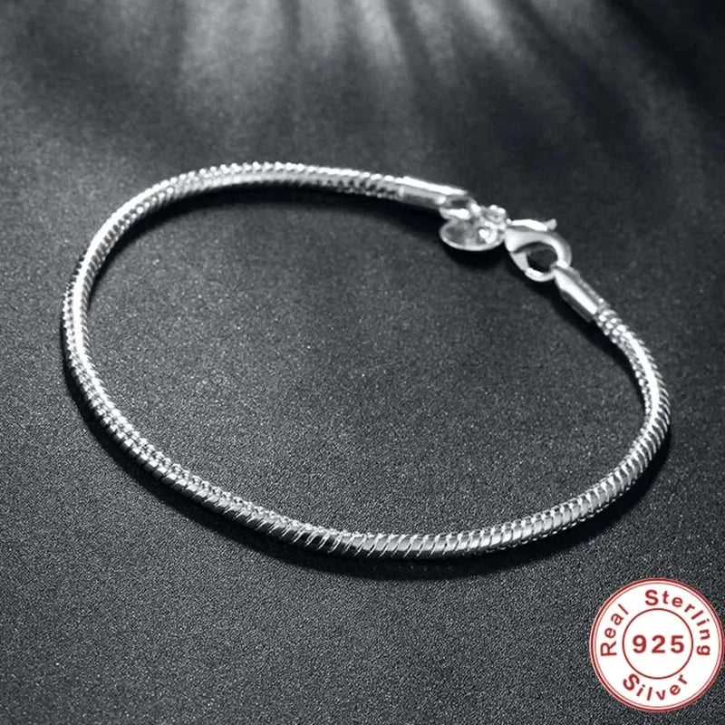 Classic Sterling Silver Snake Chain Bracelet