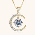 Moissanite Moon Pendant Necklace