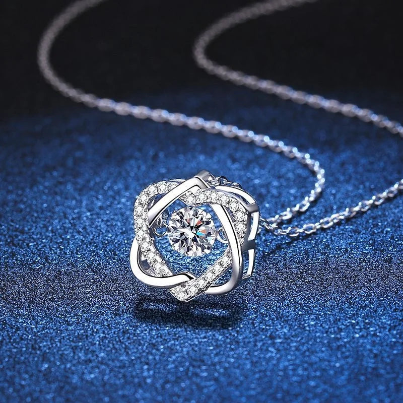 Moissanite Knot Pendant Necklace