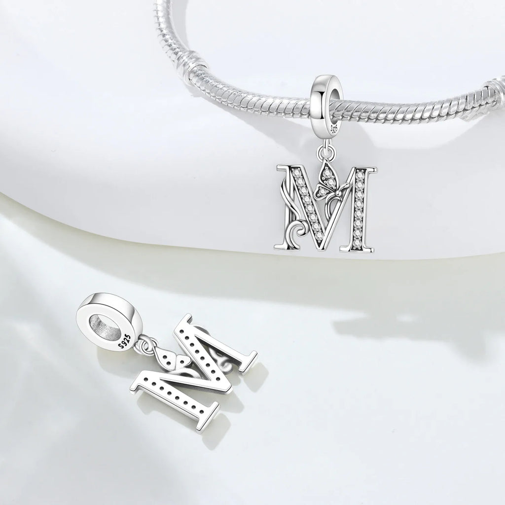 Zircon Letter Dangle Bead