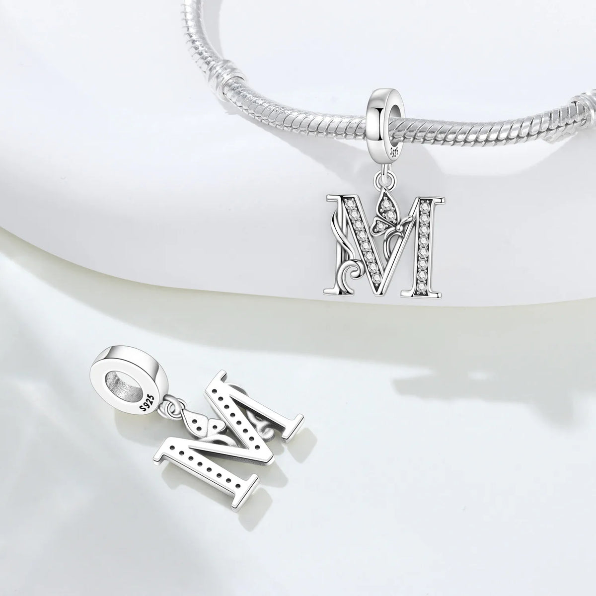 Zircon Letter Dangle Bead