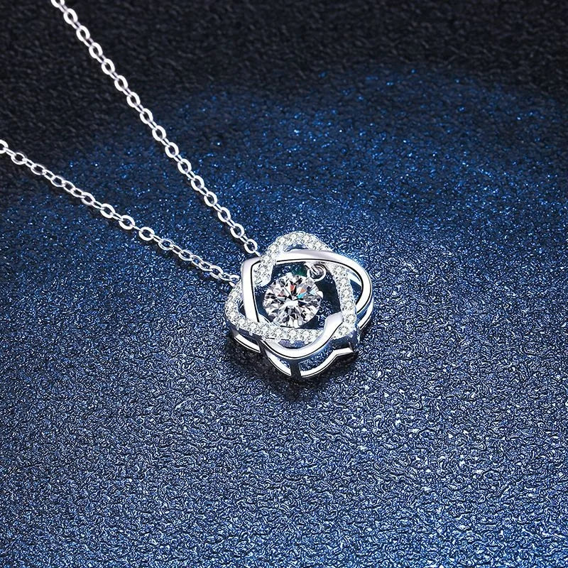 Moissanite Knot Pendant Necklace