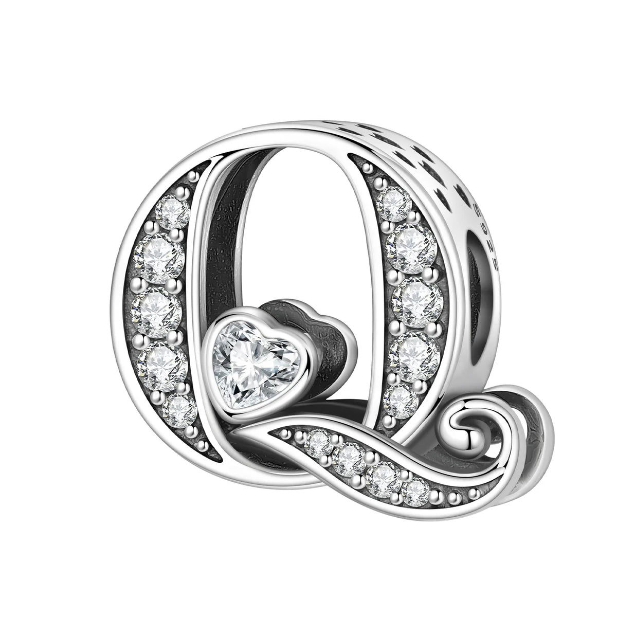Silver Scroll Alphabet Charm