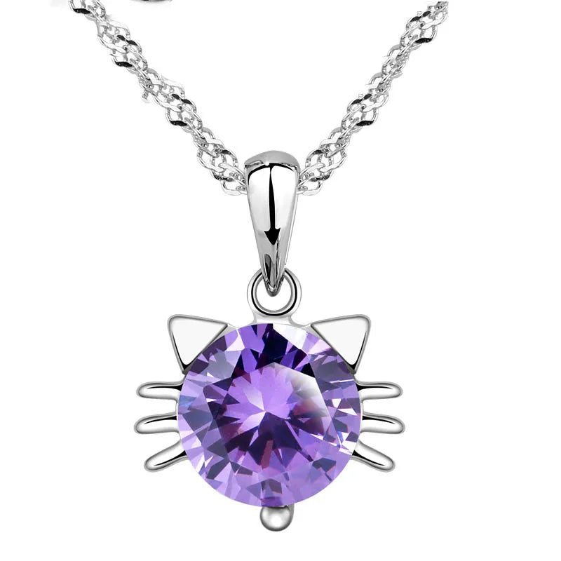 New 925 Sterling Silver Necklace Moissanite Pendant Cute for Women Noble Wedding Jewelry Fine Fashion Accessories Party Gift