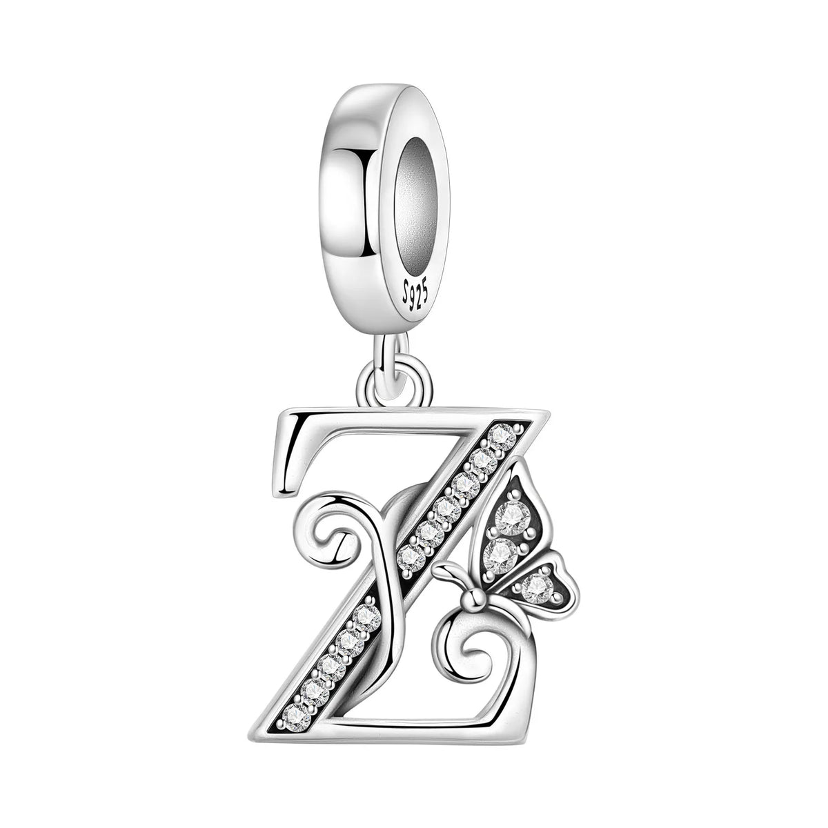 Zircon Letter Dangle Bead