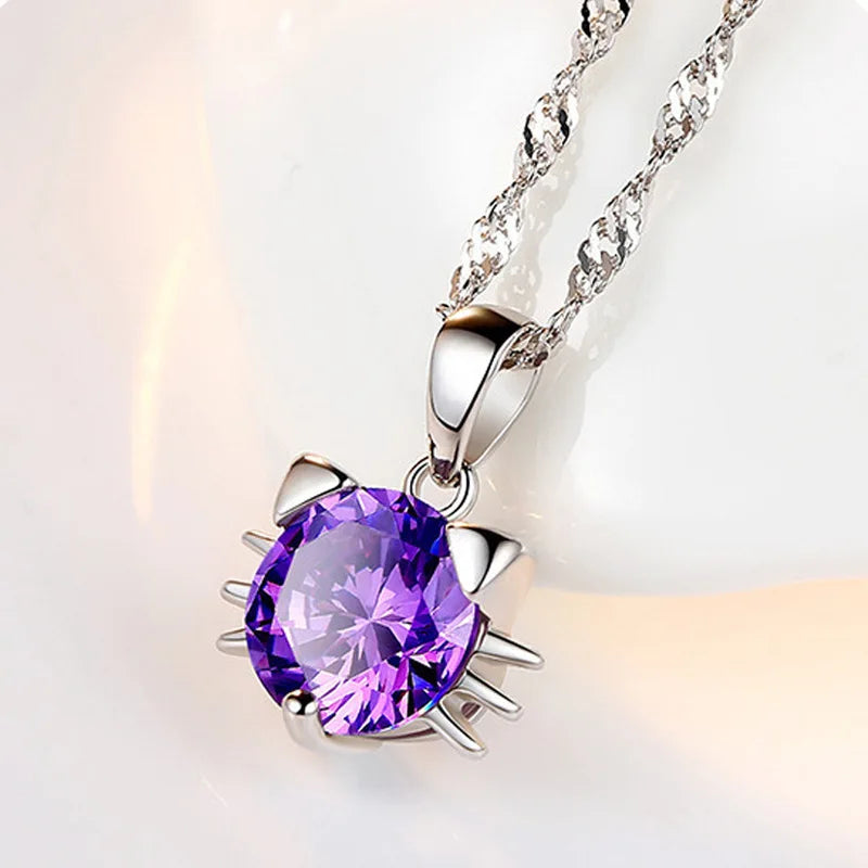 New 925 Sterling Silver Necklace Moissanite Pendant Cute for Women Noble Wedding Jewelry Fine Fashion Accessories Party Gift
