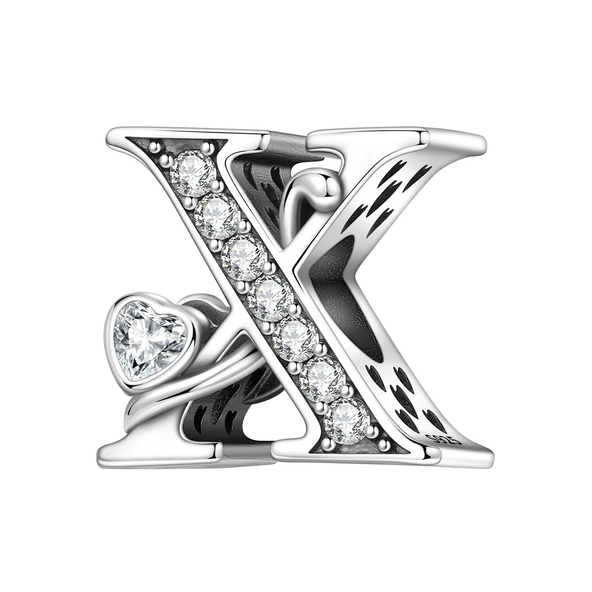 Silver Scroll Alphabet Charm