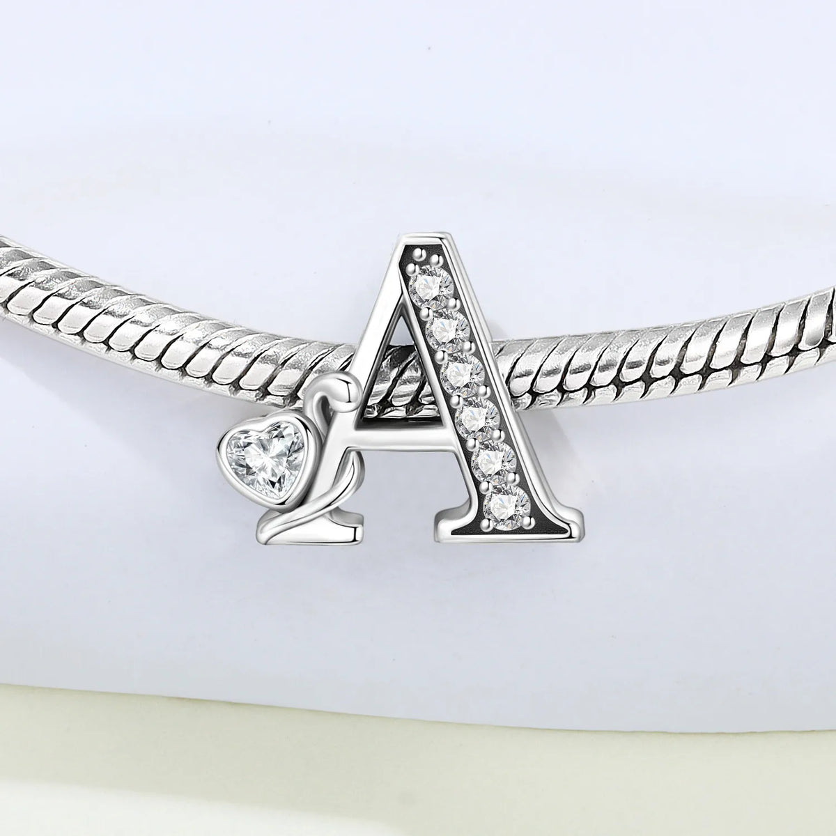 Silver Scroll Alphabet Charm