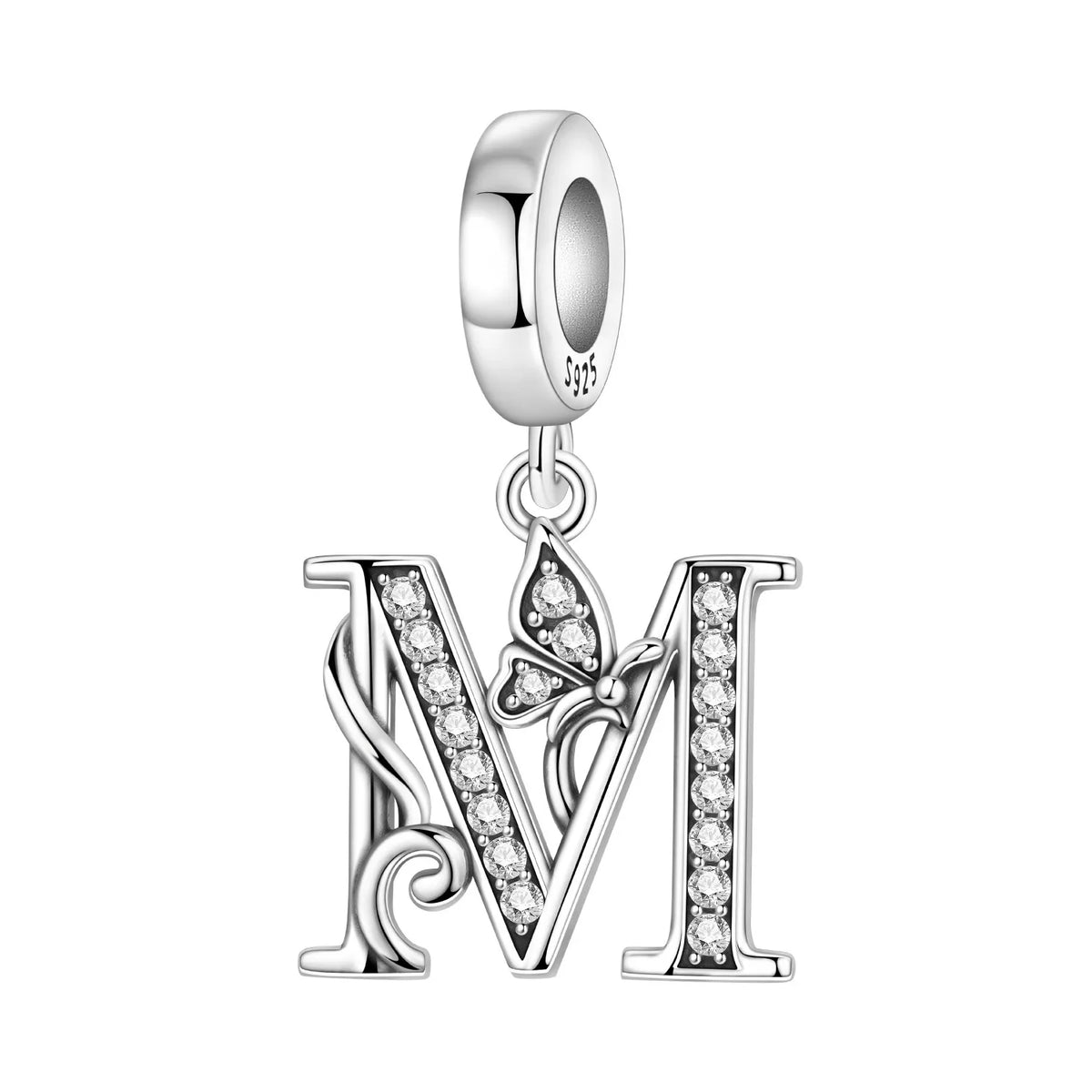 Zircon Letter Dangle Bead
