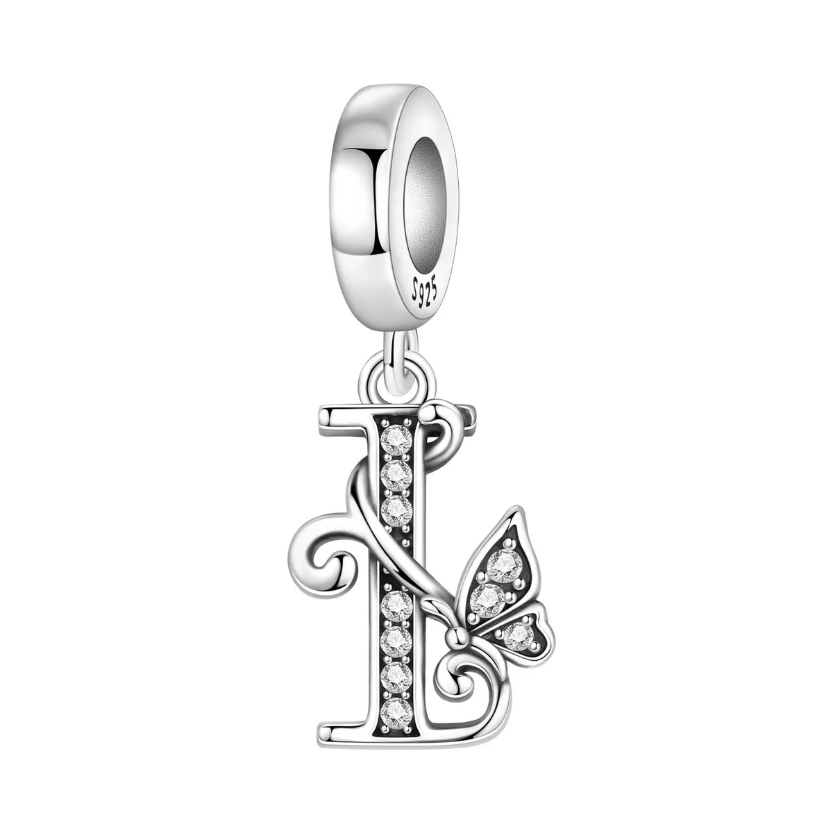 Zircon Butterfly Letter Charm