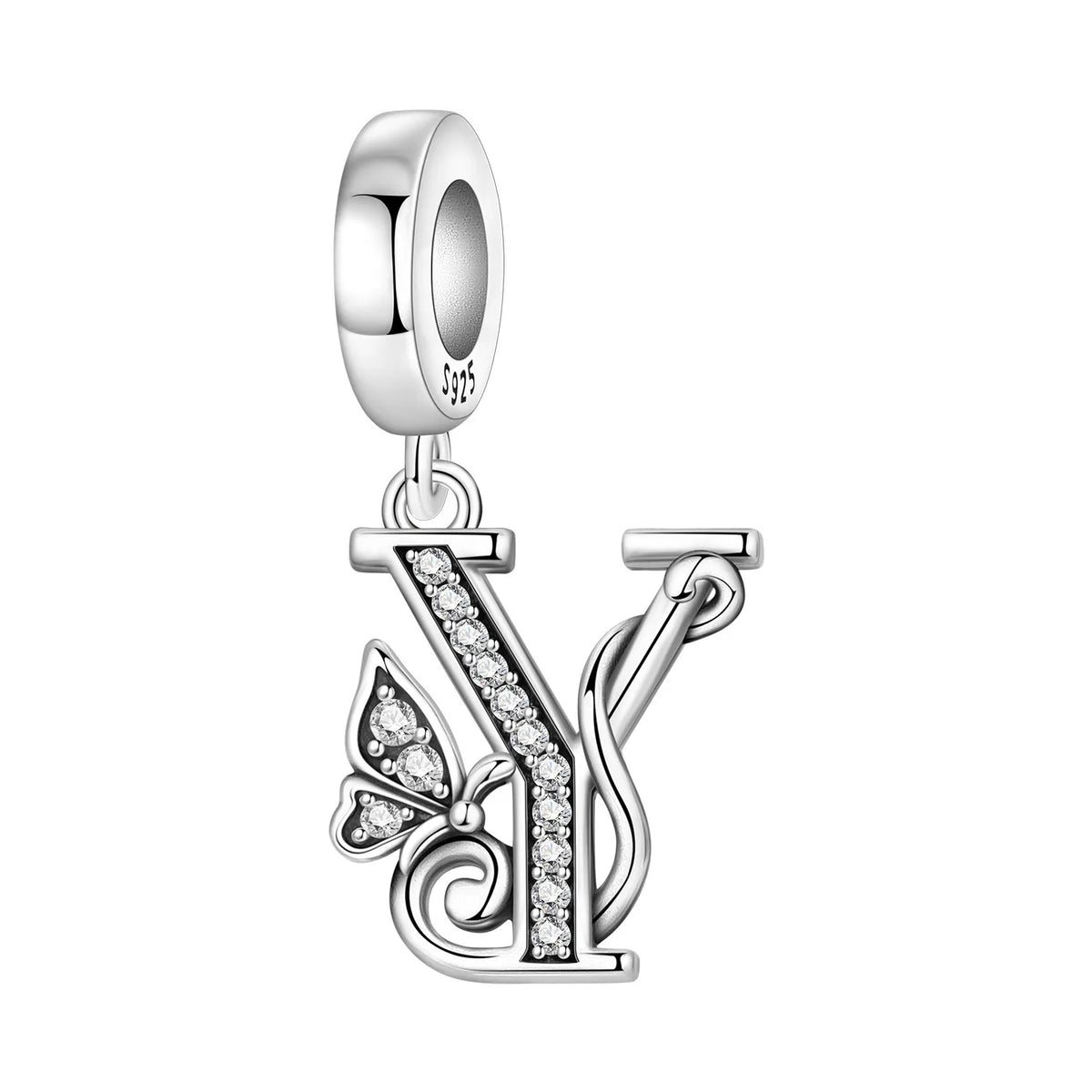 Zircon Letter Dangle Bead