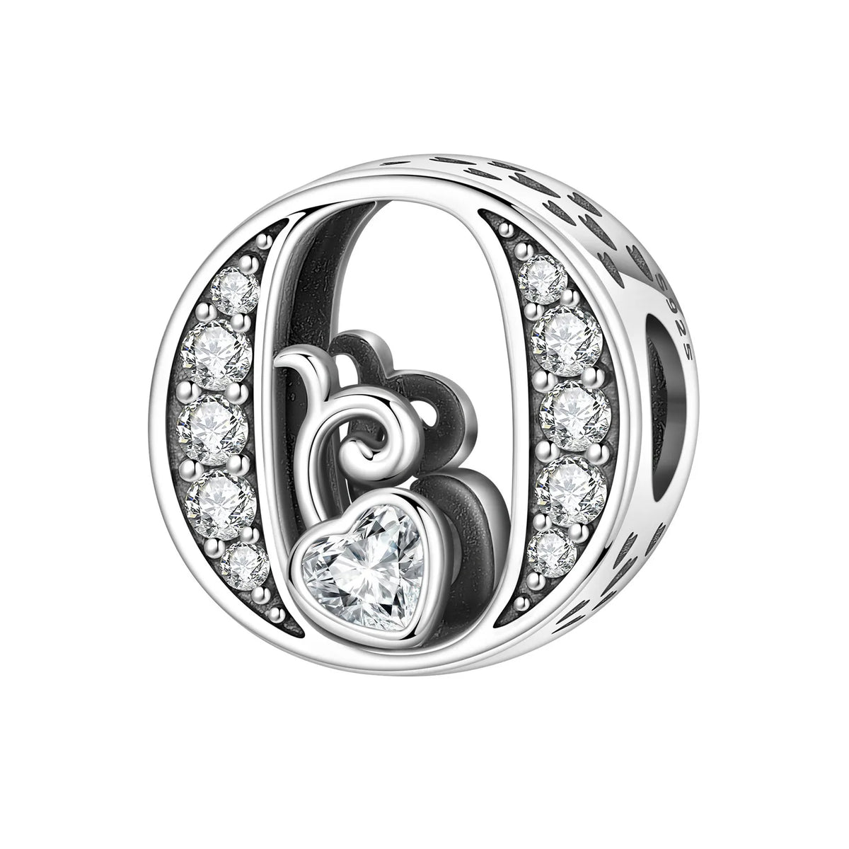 Silver Scroll Alphabet Charm