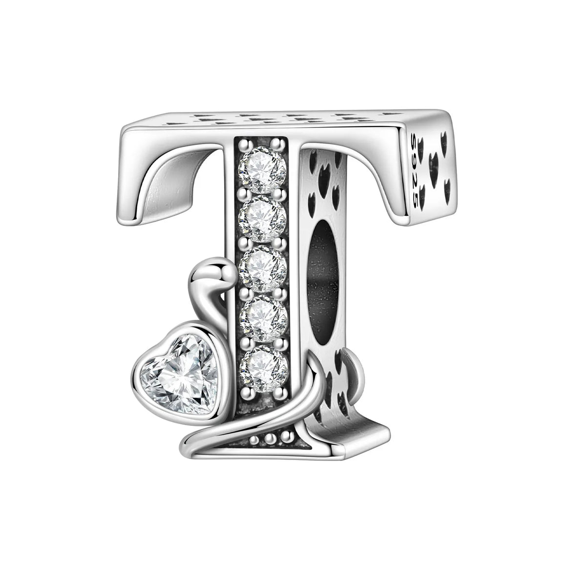 Silver Scroll Alphabet Charm