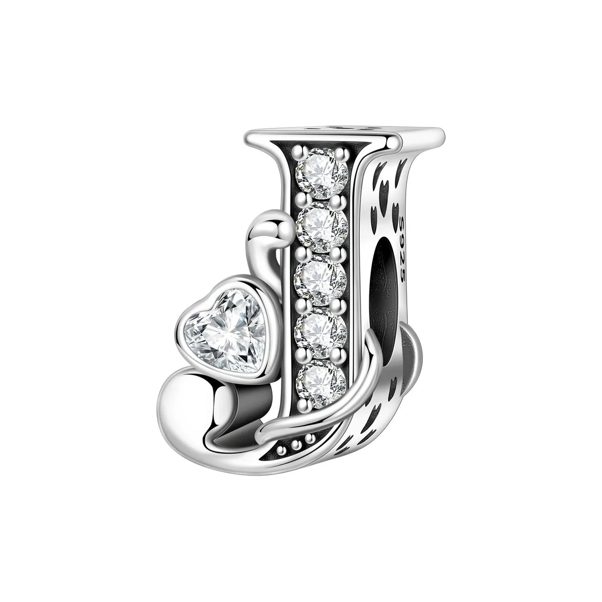 Silver Scroll Alphabet Charm
