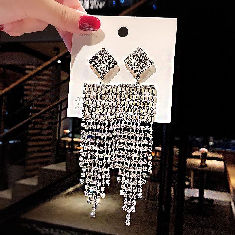 Crystal Vine Drop Earrings
