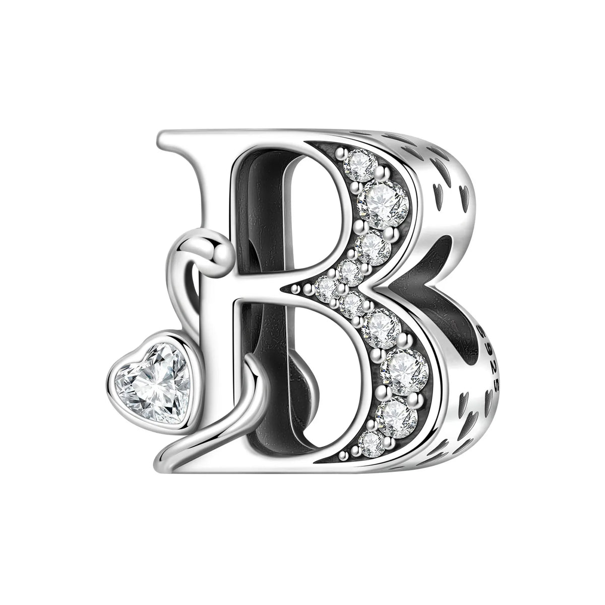Silver Scroll Alphabet Charm