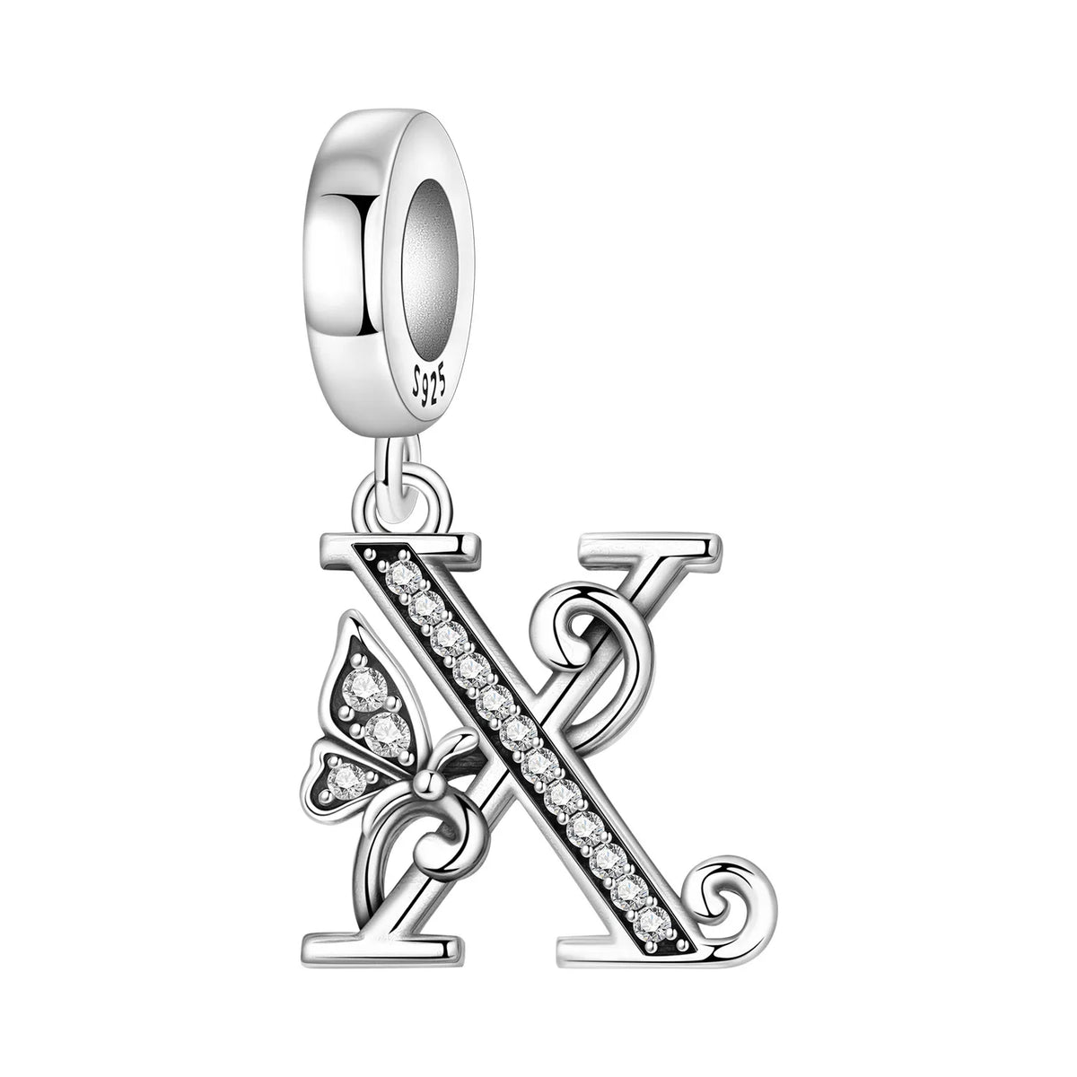 Zircon Letter Dangle Bead