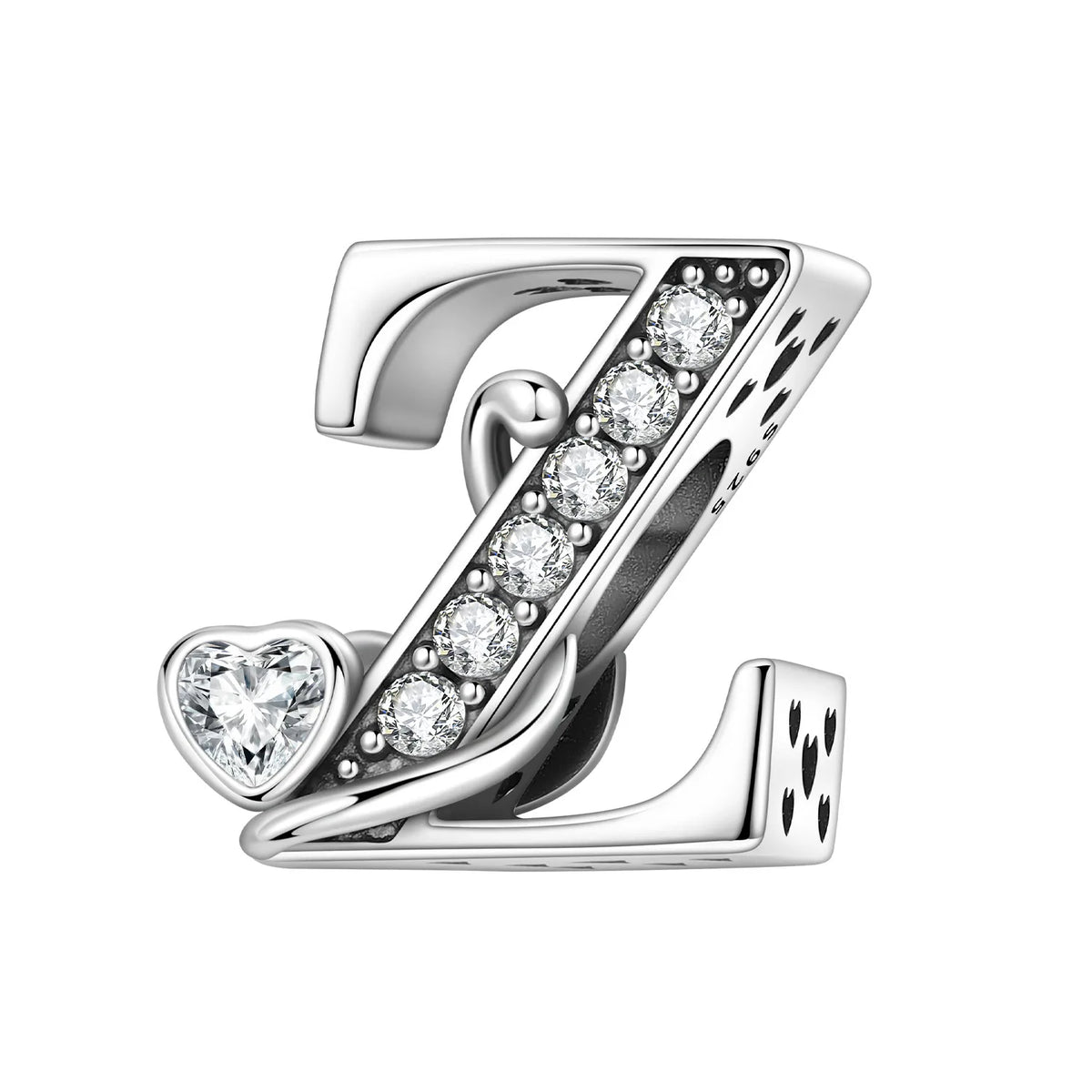 Silver Scroll Alphabet Charm