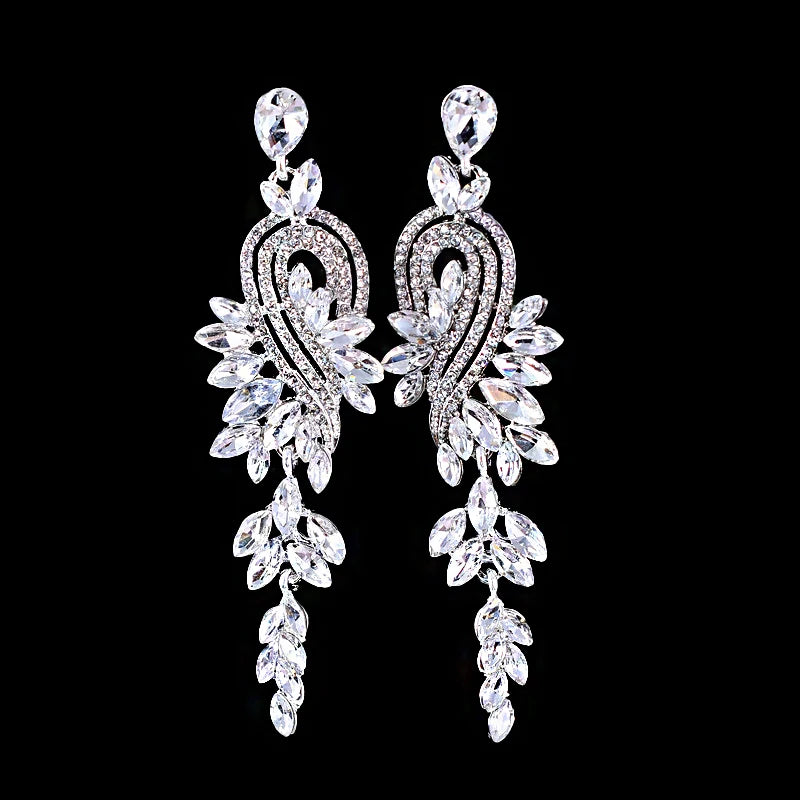 Crystal Vine Drop Earrings