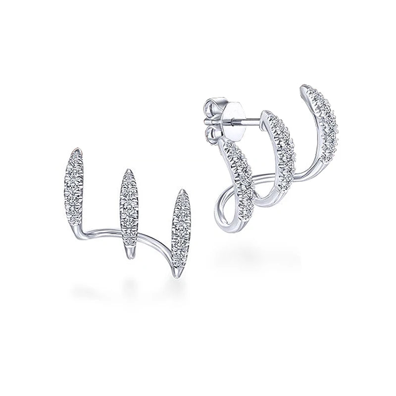 Silver Claw Crystal Earrings