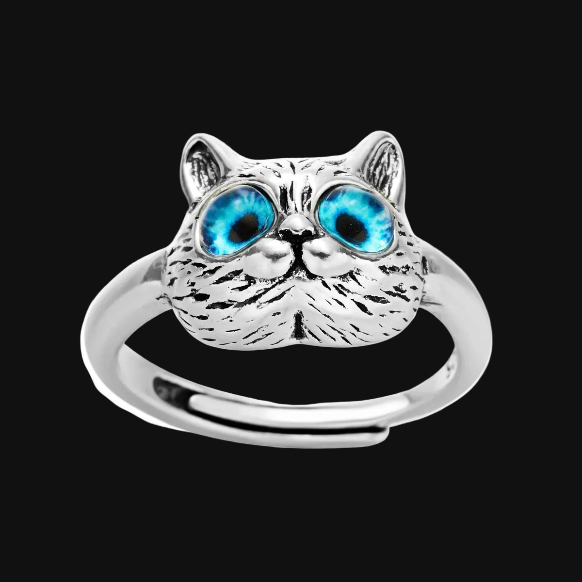 Vintage Blue-Eyed Cat Ring