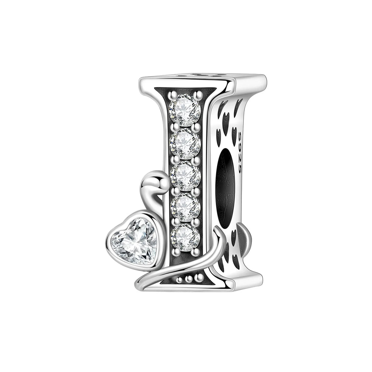 Silver Scroll Alphabet Charm