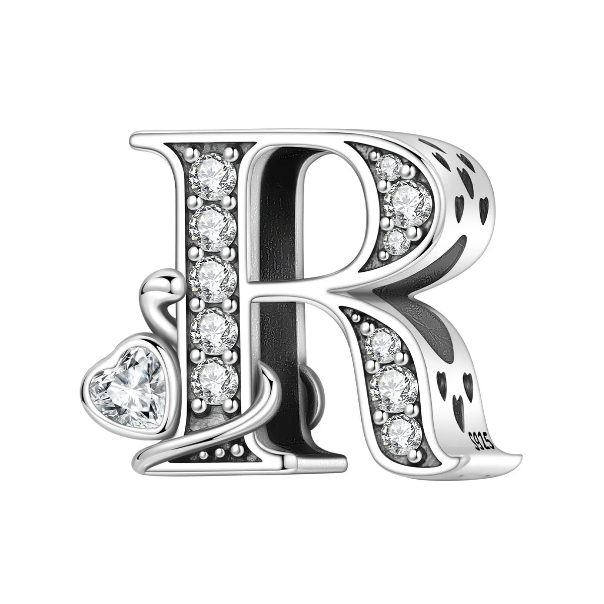 Silver Scroll Alphabet Charm
