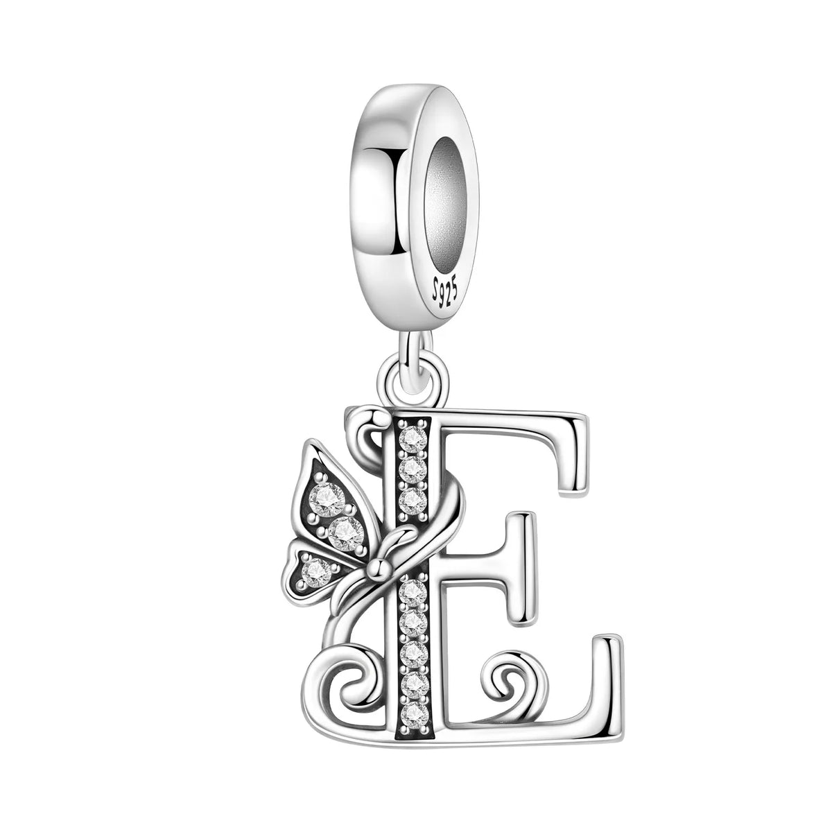 Zircon Butterfly Letter Charm
