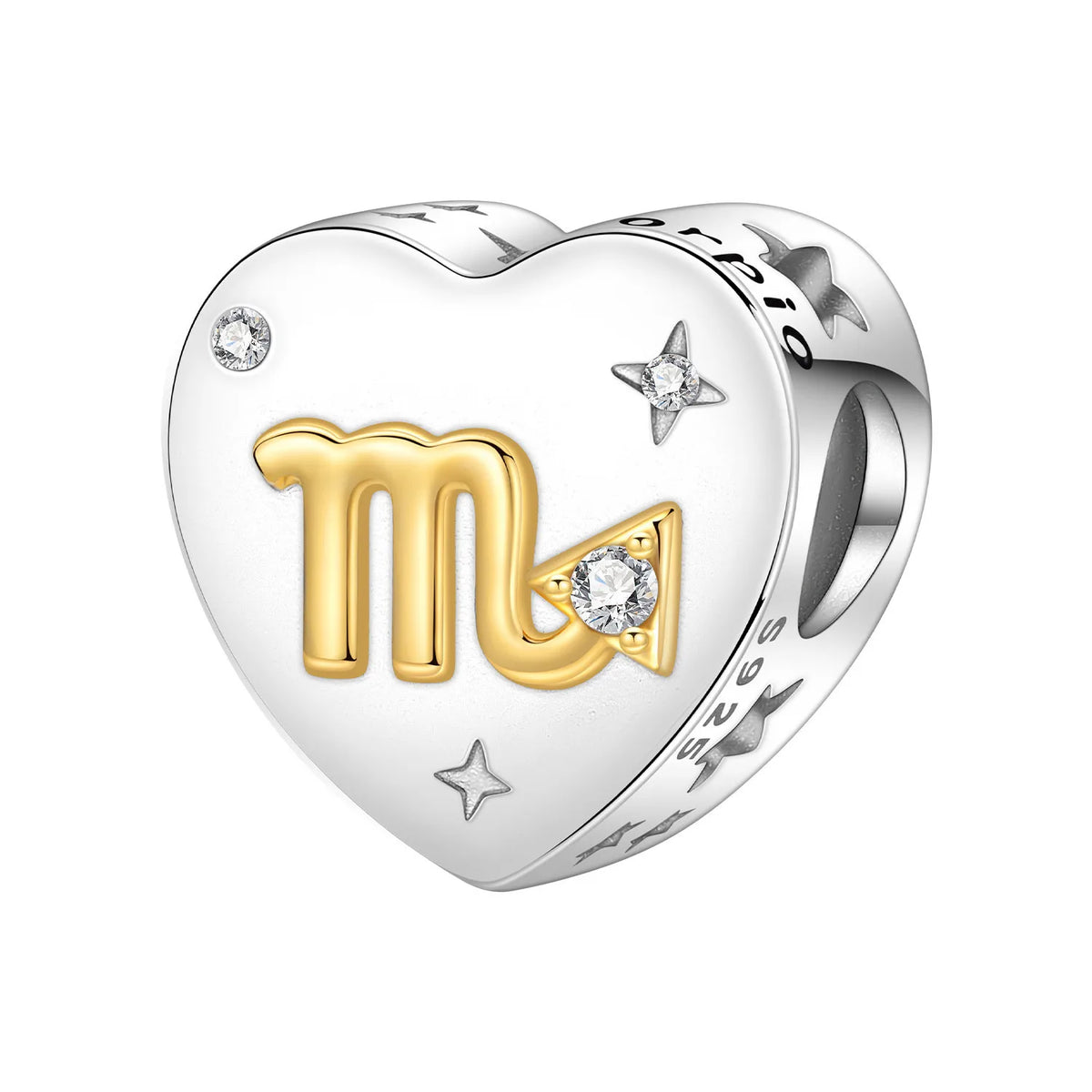 Silver Scroll Alphabet Charm