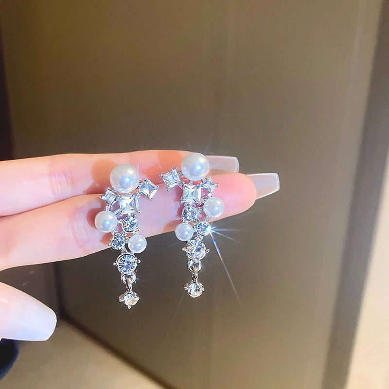 Crystal Vine Drop Earrings