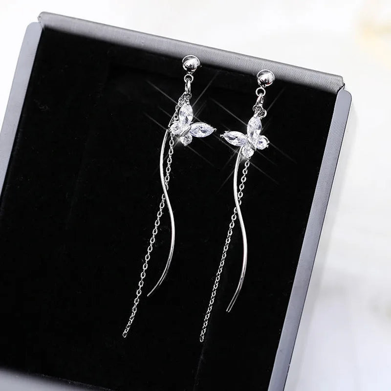 Crystal Vine Drop Earrings