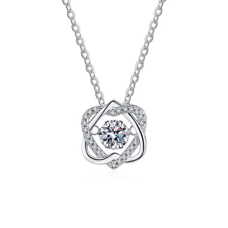 Moissanite Knot Pendant Necklace