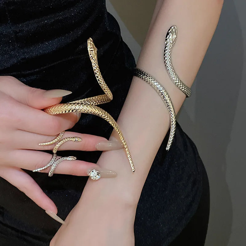 Coiled Serpent Cuff Set