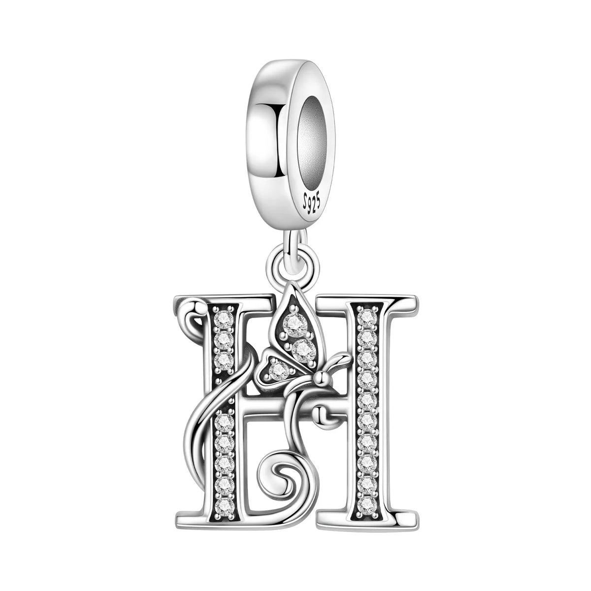 Zircon Letter Dangle Bead
