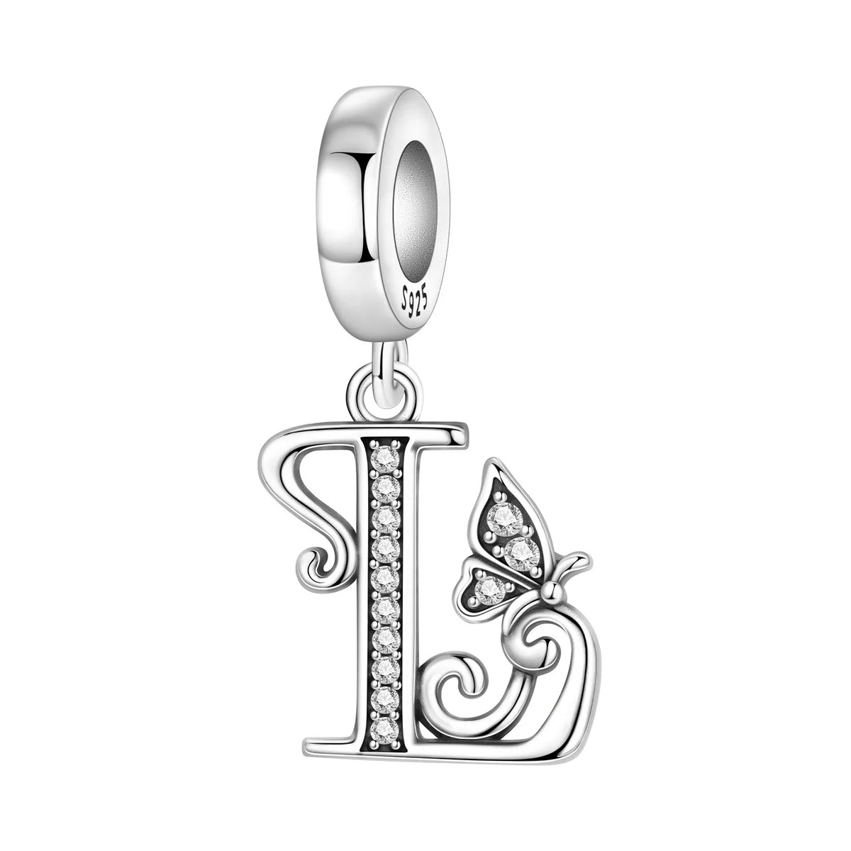 Zircon Letter Dangle Bead