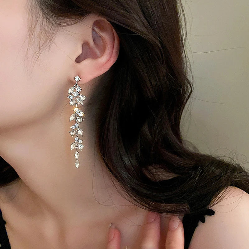 Crystal Vine Drop Earrings